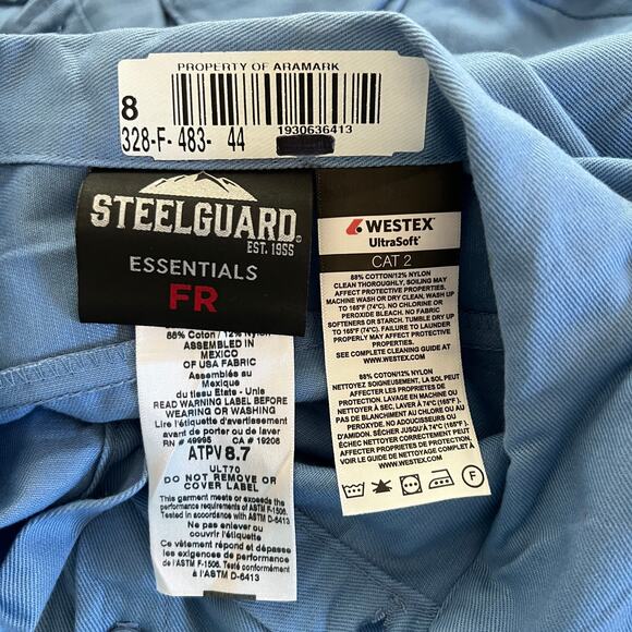 STEELGUARD FR Long Sleeve Button Down Workwear Shirts Blue Sz 1XLR Set of 2 NEW - Picture 8 of 9